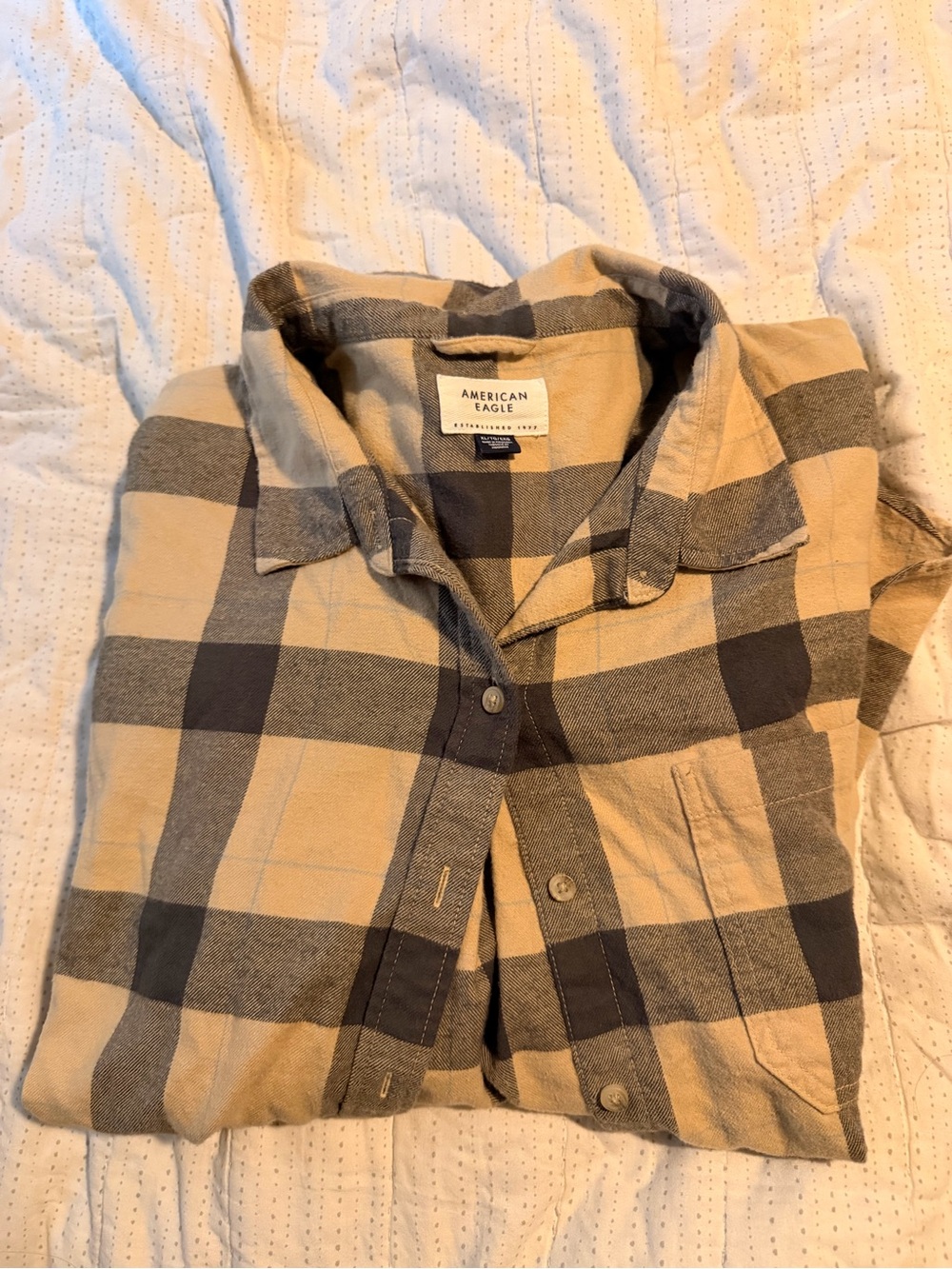 AEO plaid button down